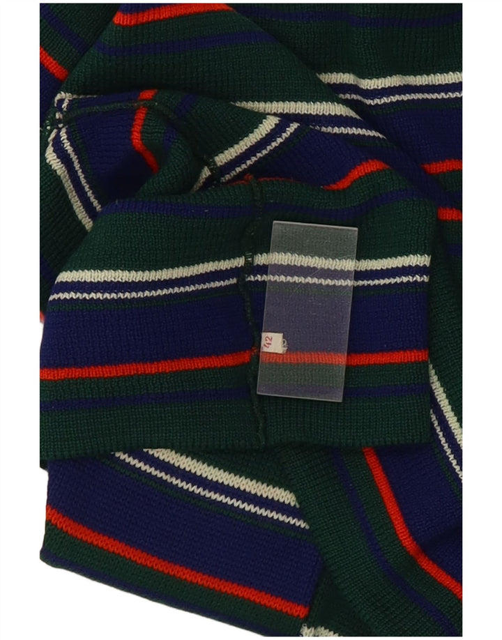 Vintage damski sweter z golfem IT 42 w średnie zielone paski