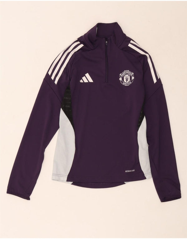 Koszulka Adidas Dziewczęta Manchester United Graphic z długim rękawem 11-12 lat Fioletowa