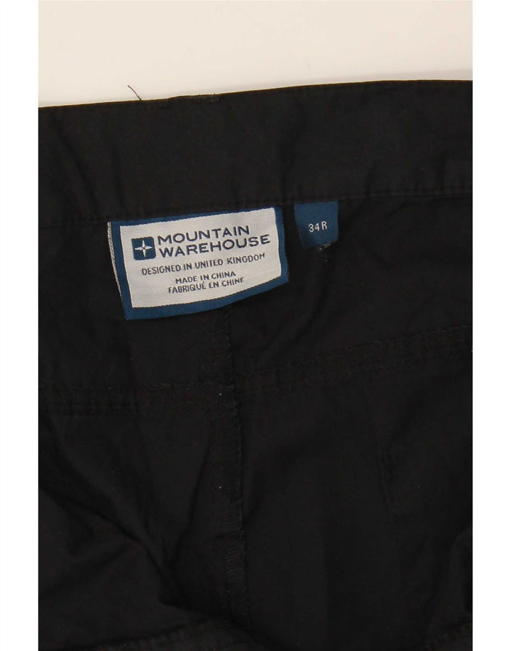 Męskie proste spodnie cargo Mountain Warehouse W34 L32 Czarny poliester