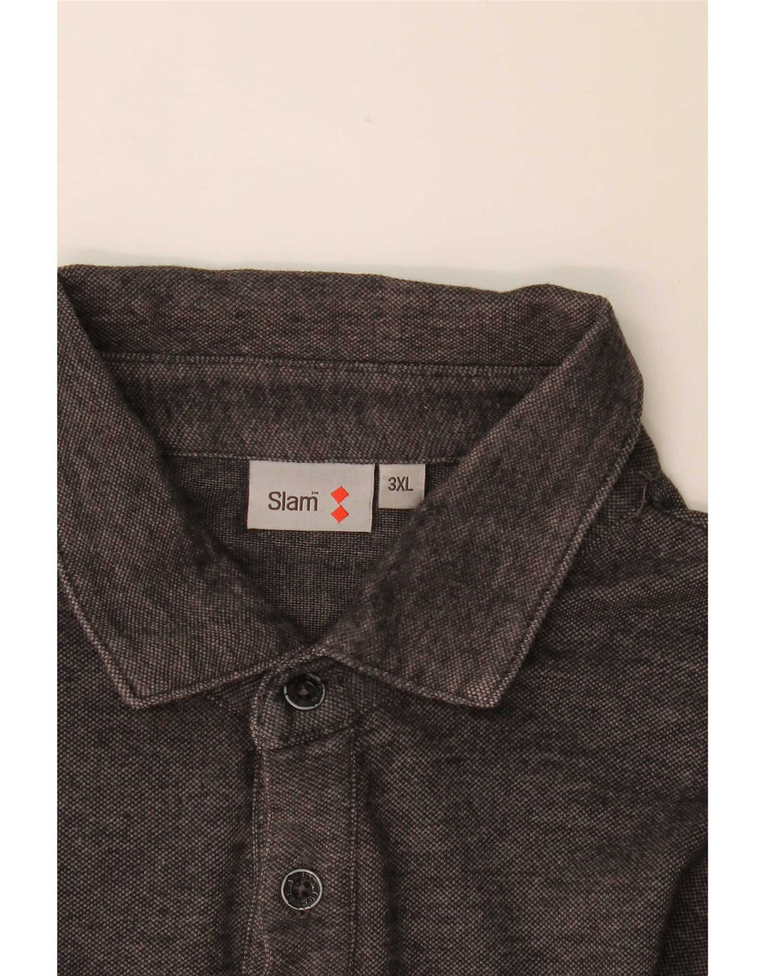 Męska koszulka polo z długim rękawem Slam 3XL, szara, nakrapiana