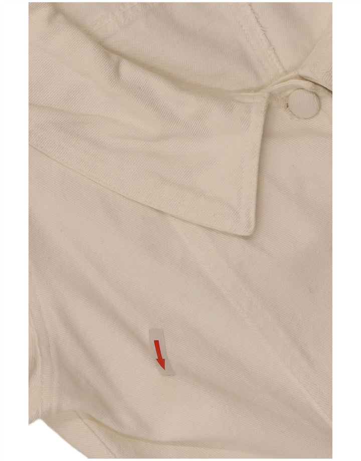 Bluzka damska z krótkim rękawem w stylu vintage, UK 12, średnia biel