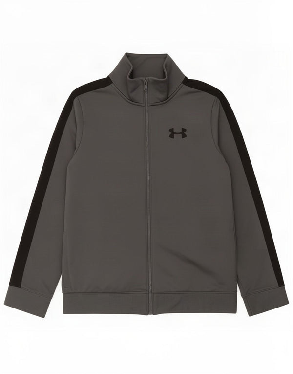 Chłopięca kurtka dresowa Under Armour na 11-12 lat, duża, szara, z blokami kolorów