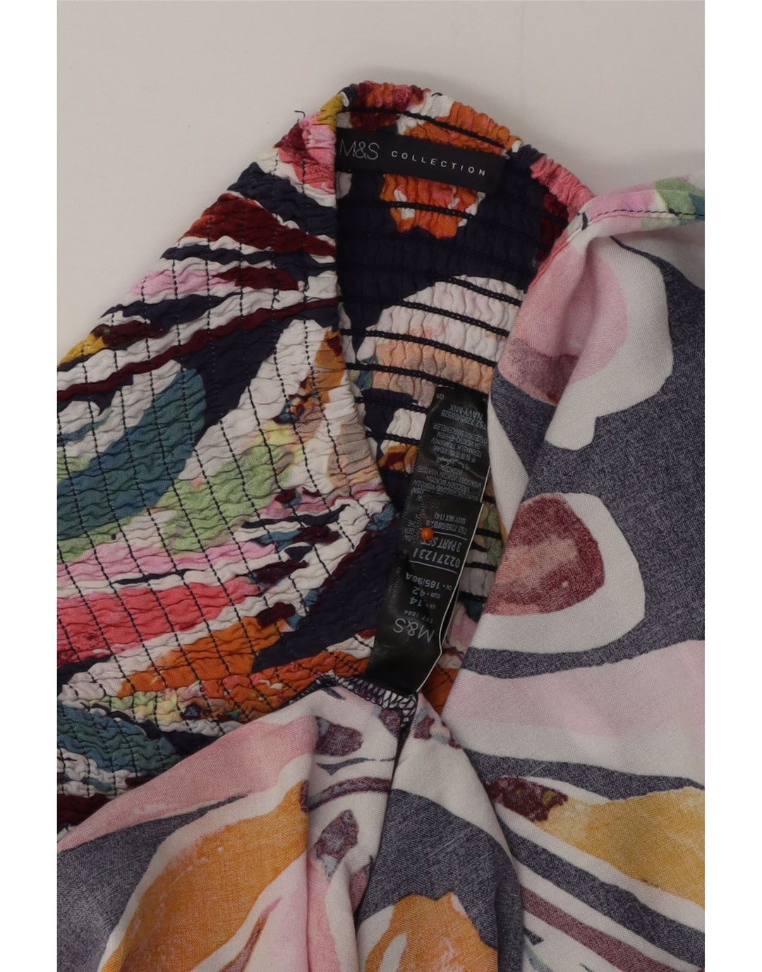 MARKS & SPENCER Damska sukienka bez ramiączek UK 14 Średnio wielobarwna w kwiaty