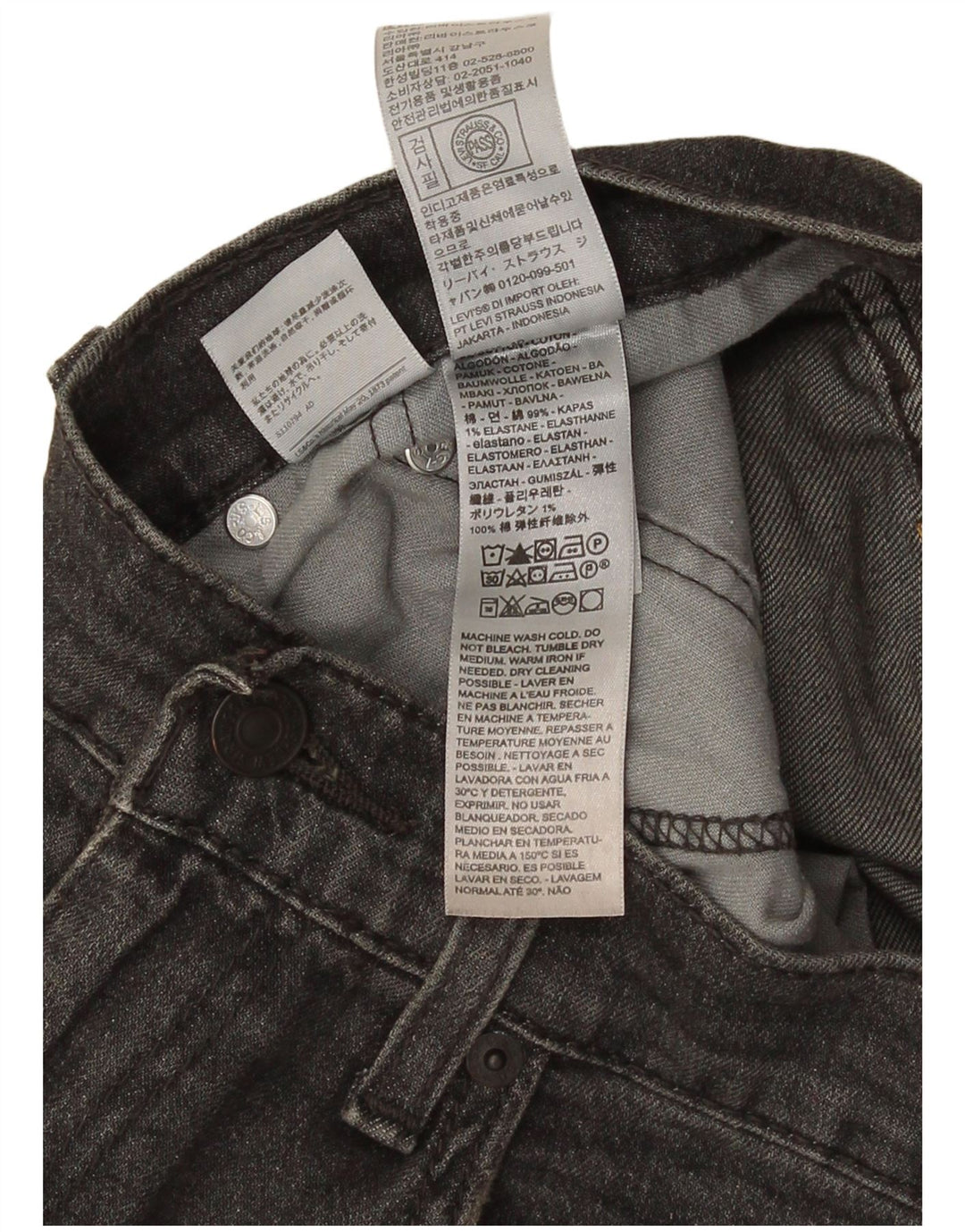 Męskie jeansy Levi's 502 Tapered W31 L29 Szara bawełna