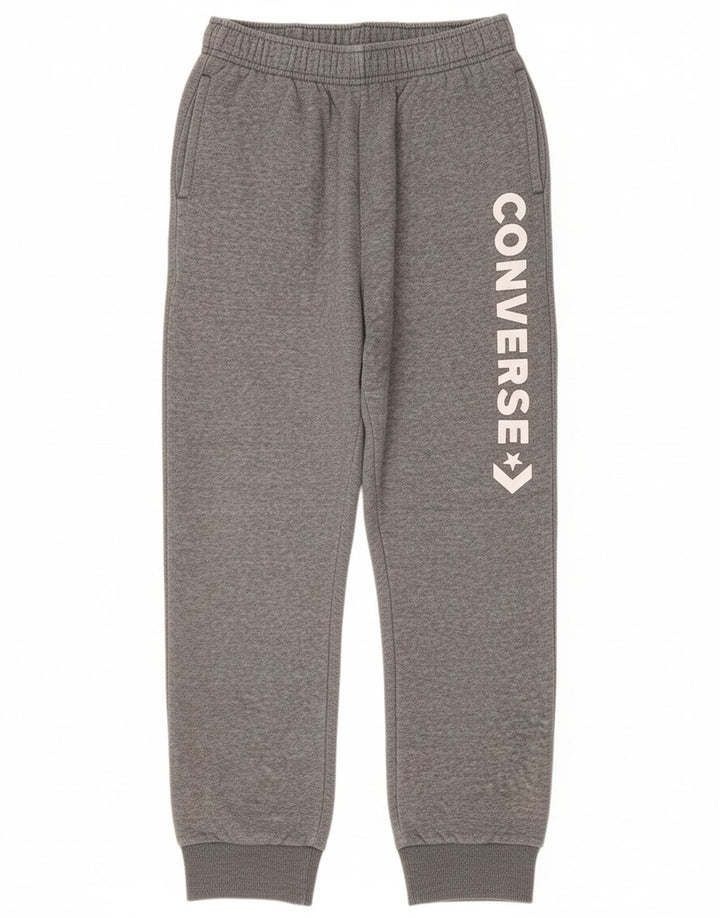 CONVERSE Boys Graphic Tracksuit Trousers Joggers 12-13 Years Large  Grey