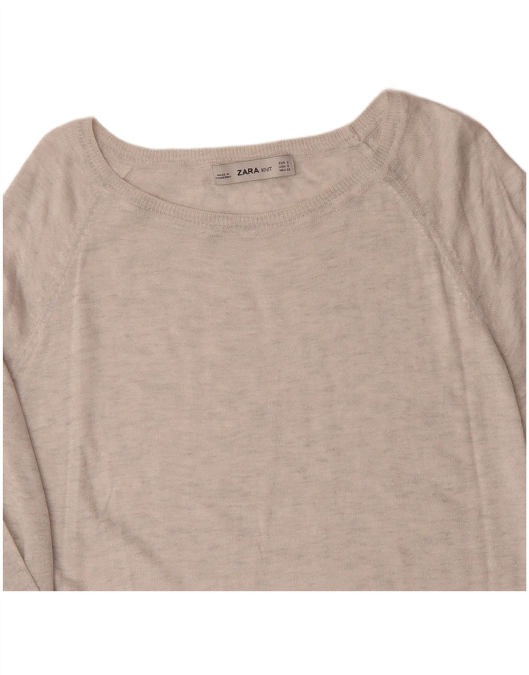 Damski sweter oversize z dekoltem w łódkę ZARA UK 10 Small Grey