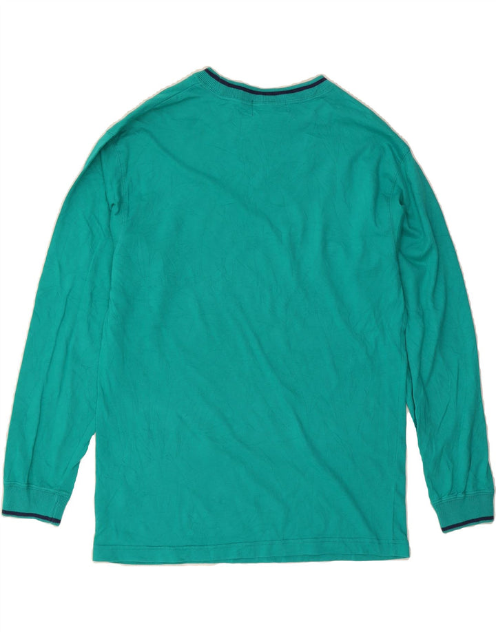 EDDIE BAUER Womens Crew Neck Jumper Sweater UK 14 Medium Turquoise Cotton Vintage Eddie Bauer and Second-Hand Eddie Bauer from Messina Hembry 