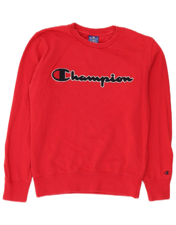 Damska bluza Champion Graphic Oversize Sweter UK 6 XS Czerwona bawełna