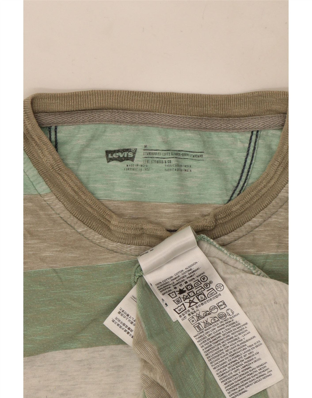 T-shirt męski Levi's o standardowym kroju, średniej wielkości, wielokolorowy, bawełniany w paski