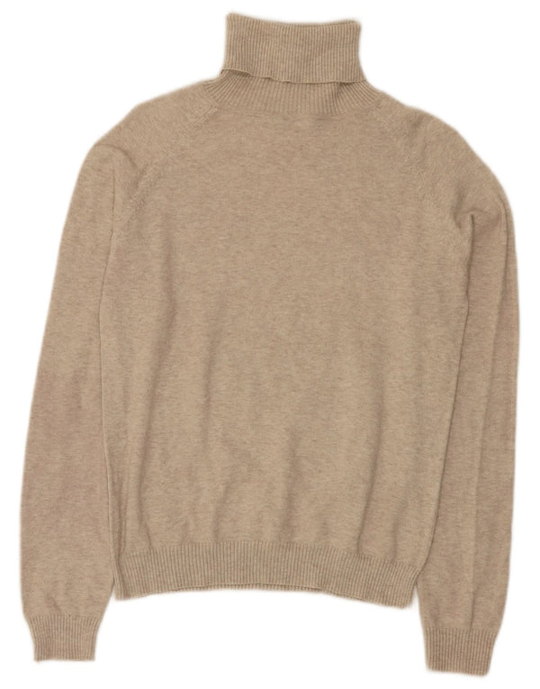 Sweter damski Zara z wywijanym dekoltem UK 14, duży, beżowy, nakrapiany