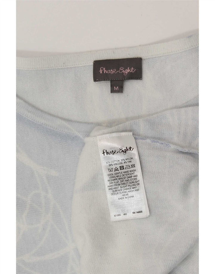Damski top z rękawem 3/4 Phase Eight, UK 12, średni niebieski, bawełna w kwiaty