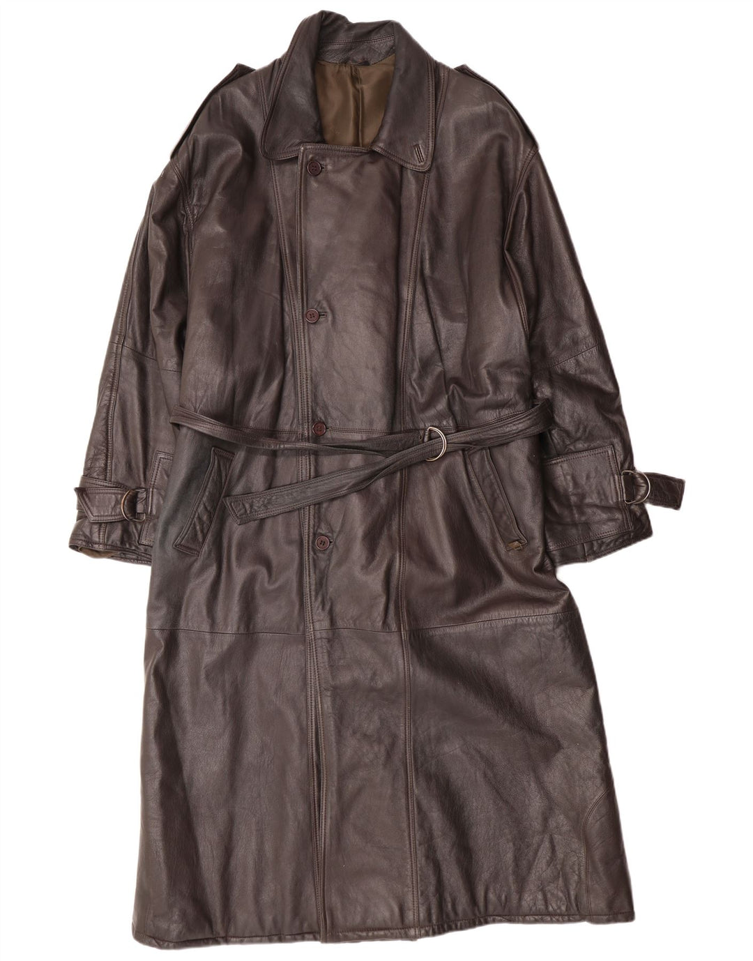 MAX MOSER Męski płaszcz skórzany IT 56 3XL Brązowa skóra