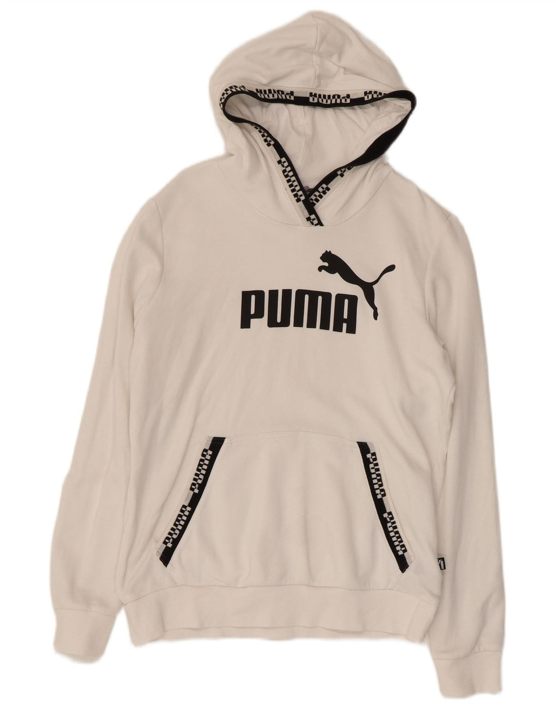 Damska bluza z kapturem PUMA UK 14, średnia biała bawełna
