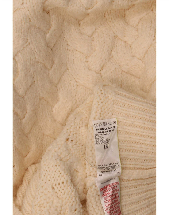 Marks & Spencer Damski sweter z golfem, UK 10, mały beż