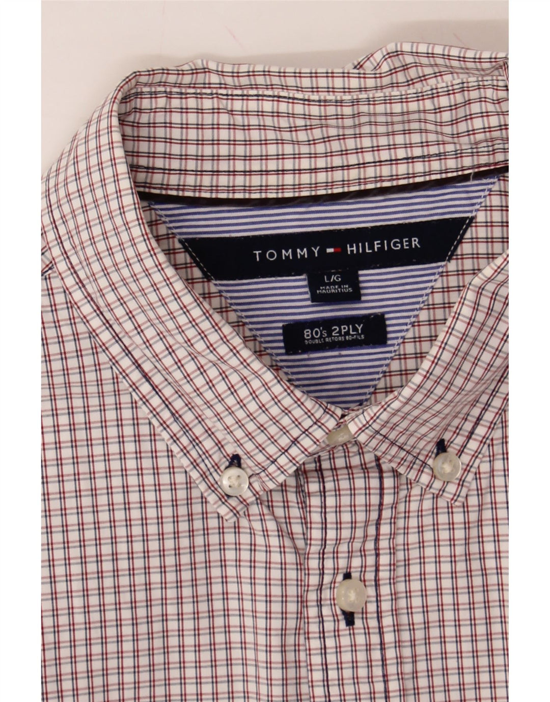 TOMMY HILFIGER Mens Shirt Large Multicoloured Check Cotton Vintage Tommy Hilfiger and Second-Hand Tommy Hilfiger from Messina Hembry 