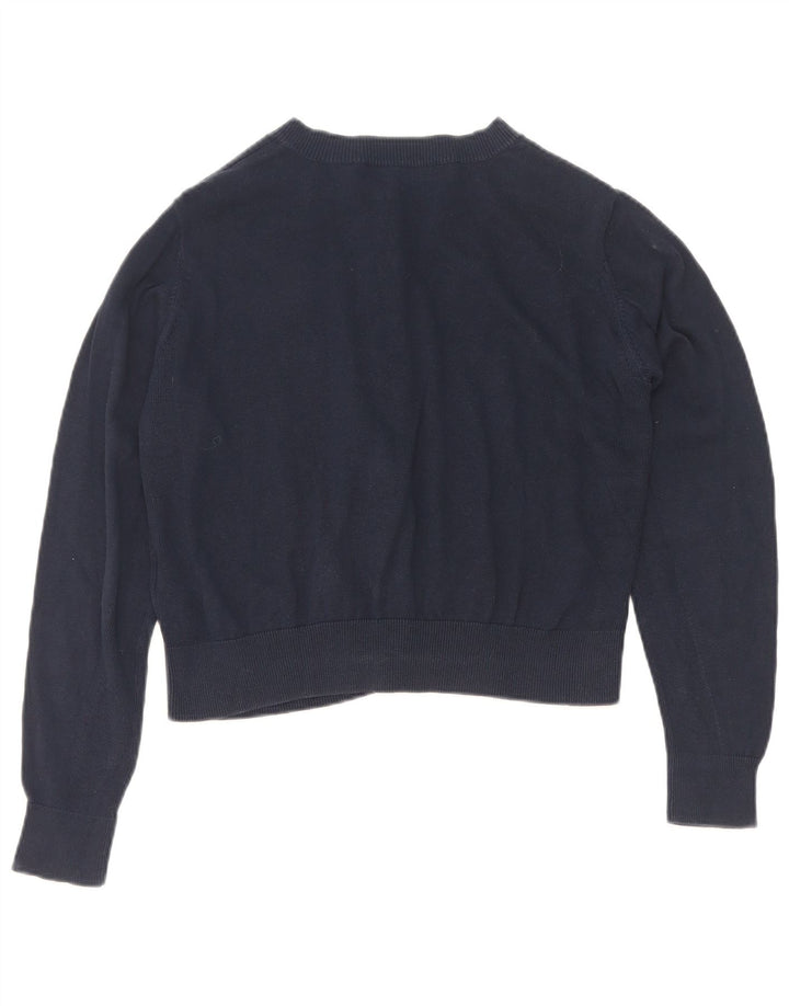Marks & Spencer Damski sweter rozpinany UK 12, średni granatowy, bawełniany