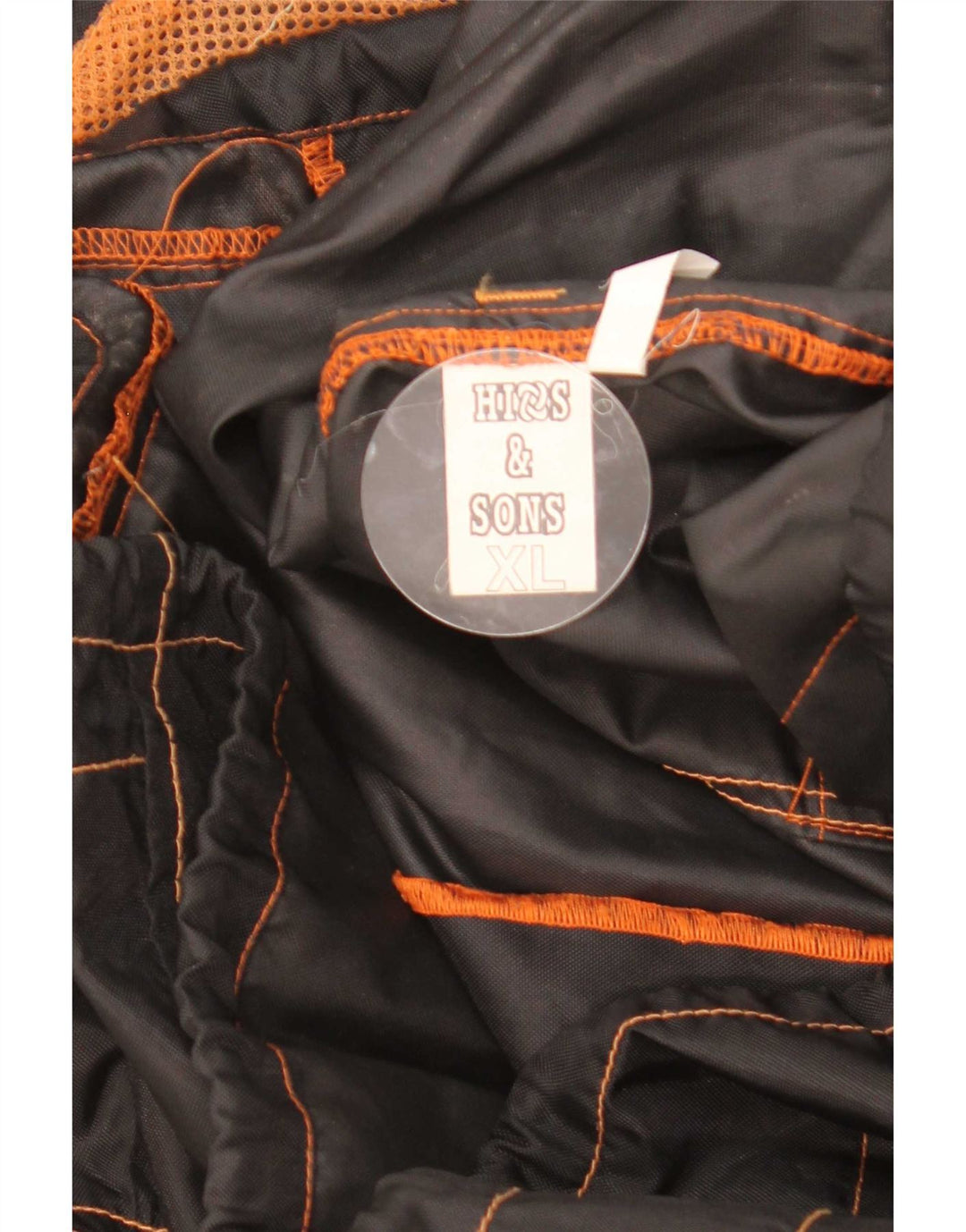 Męska kurtka przeciwdeszczowa Vintage UK 42 XL Czarny nylon z blokami kolorów