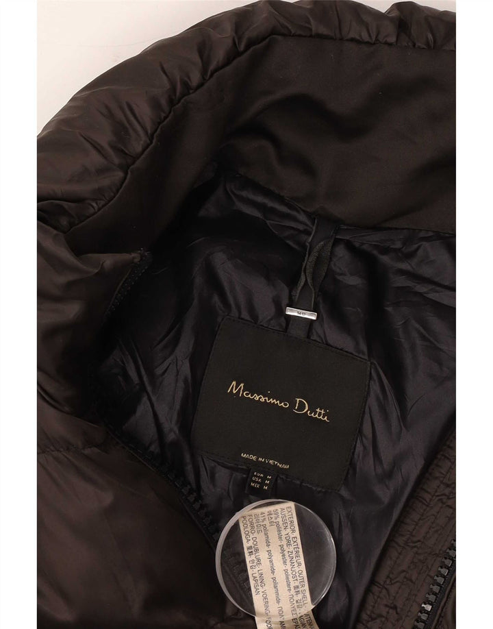 Damski płaszcz ocieplany Massimo Dutti UK 14, średni brązowy poliester
