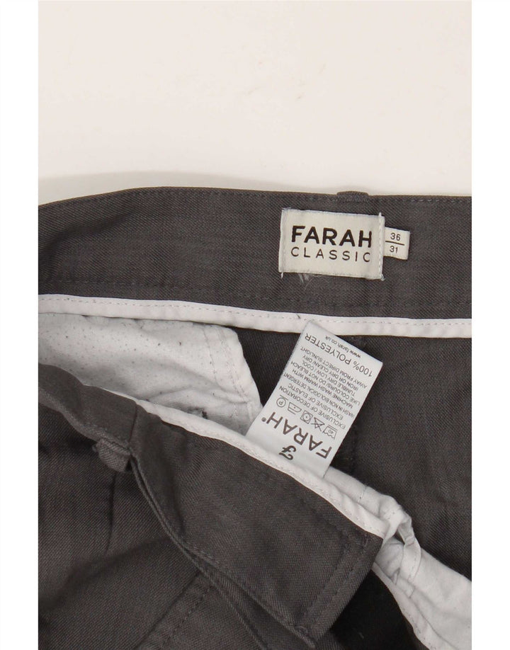 Męskie proste spodnie chino Farah W36 L31 Szary poliester