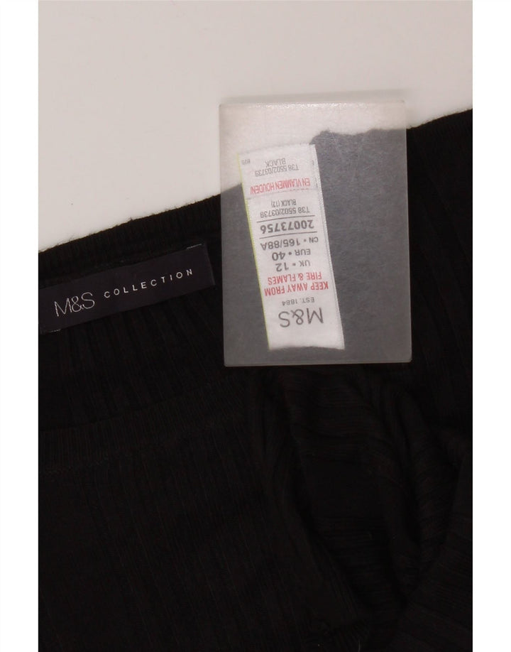 Sweter damski Marks & Spencer z okrągłym dekoltem, UK 12, średni czarny