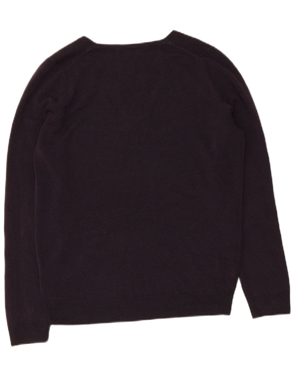 Marks & Spencer Damski sweter z dekoltem w kształcie litery V, UK 10, mały, granatowy, akrylowy