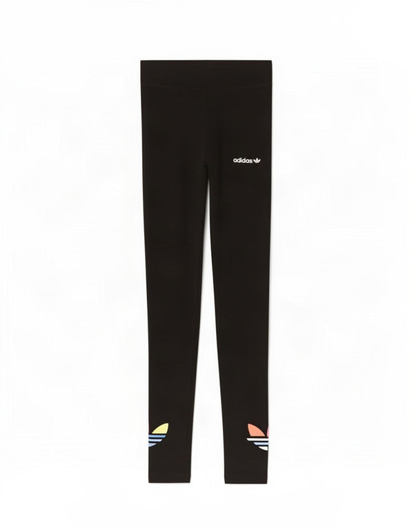 Adidas Womens Graphic Leggings UK 6 XS Black Cotton