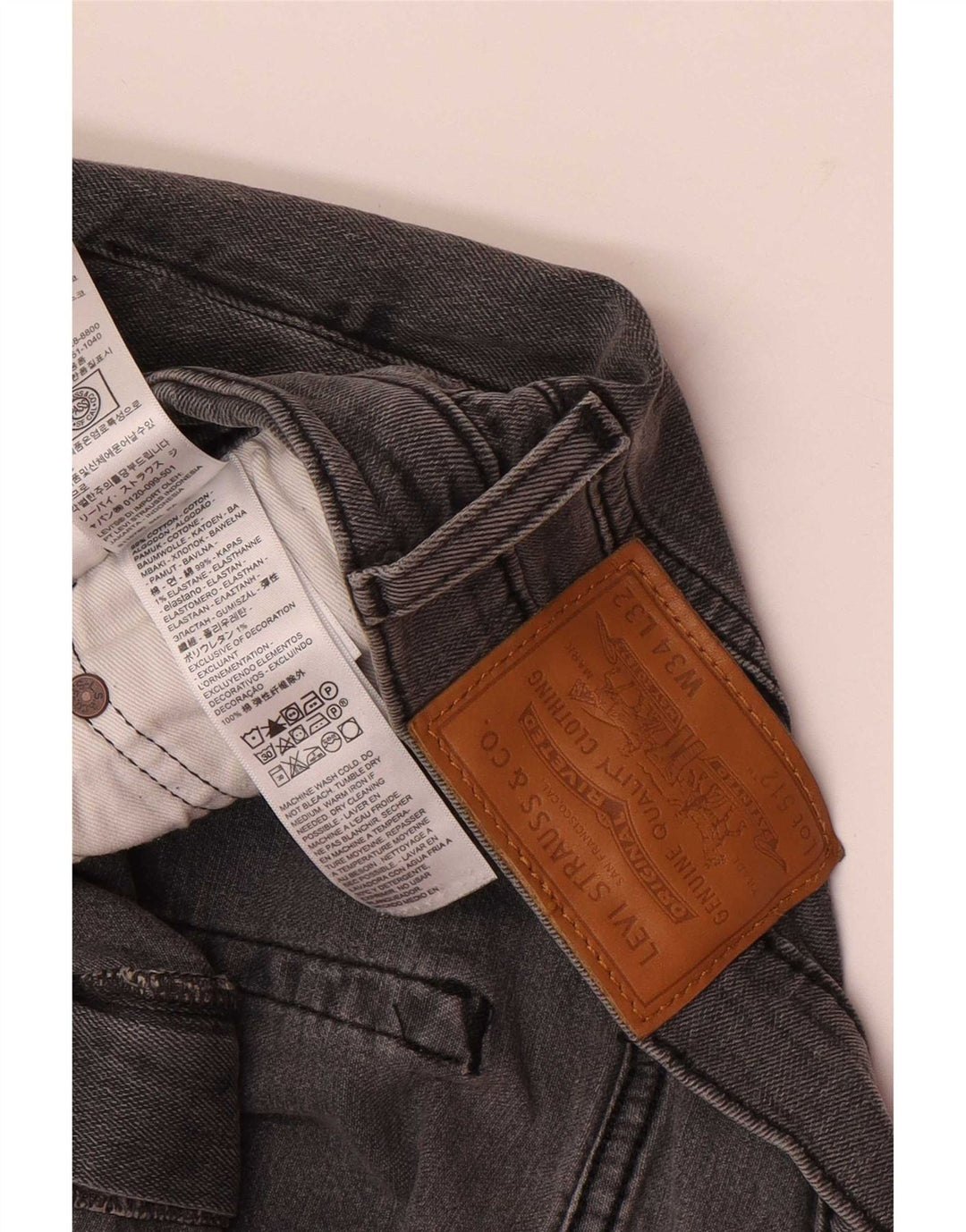 Męskie jeansy Levi's 512 Slim Tapered W34 L32 Szara bawełna