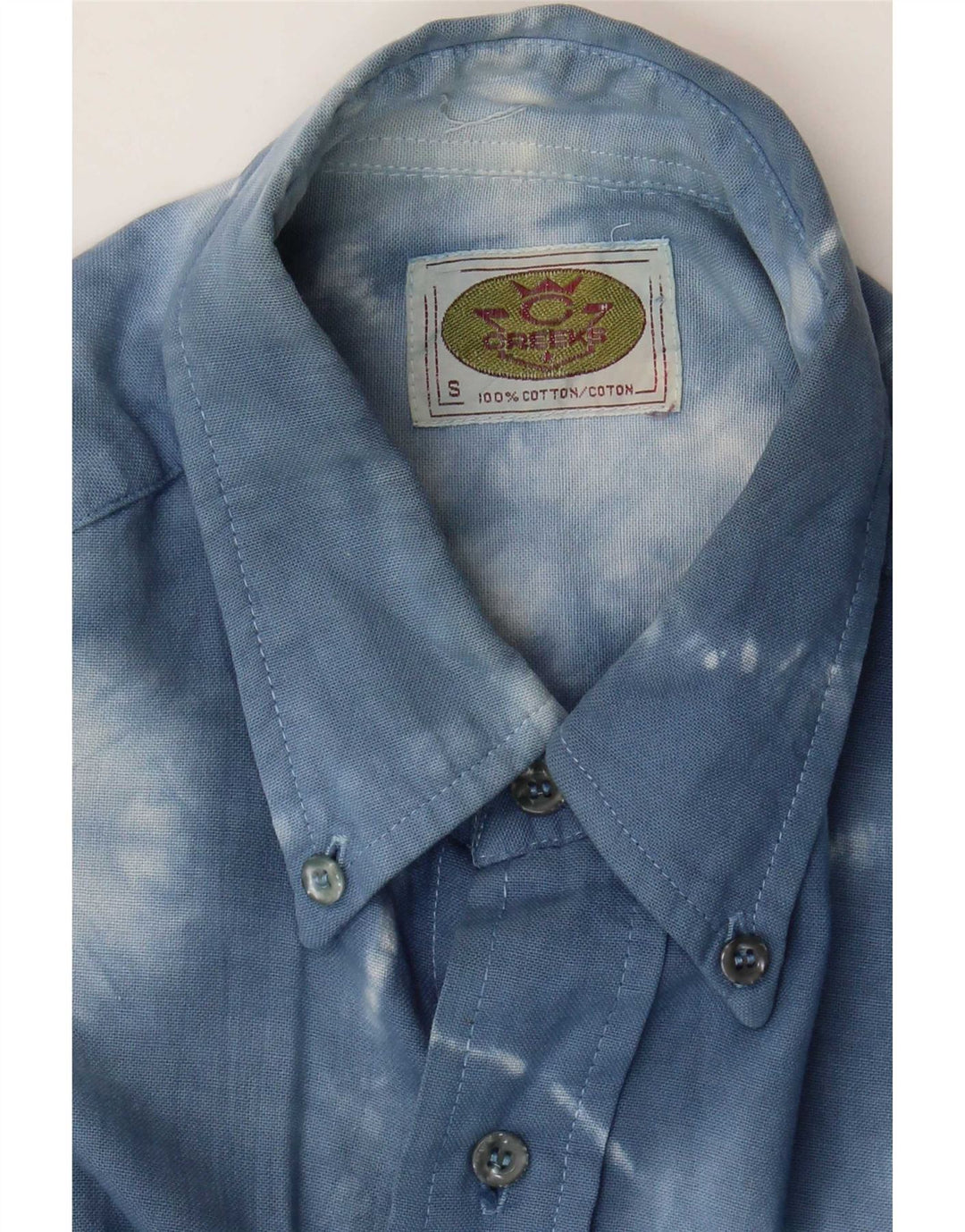 Koszula męska w stylu vintage, mała, niebieska, bawełniana