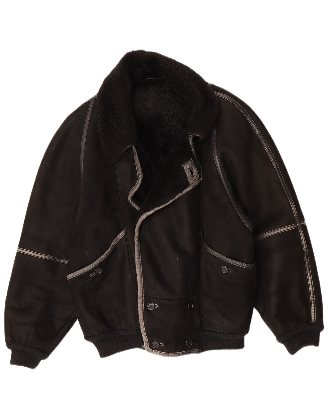 Vintage męska kurtka Shearling IT 50 Large Black Shearling