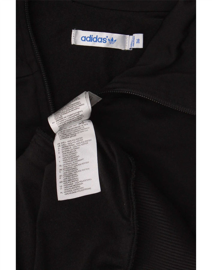 Damska kurtka dresowa Adidas z grafiką EU 36, mała, czarna, poliestrowa
