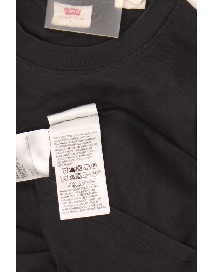 Damski top Levi's z długim rękawem UK 10, mały, czarny, bawełniany