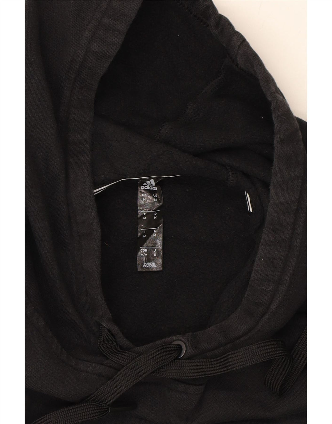 ADIDAS Mens Graphic Hoodie Jumper Medium Black Cotton Vintage Adidas and Second-Hand Adidas from Messina Hembry 