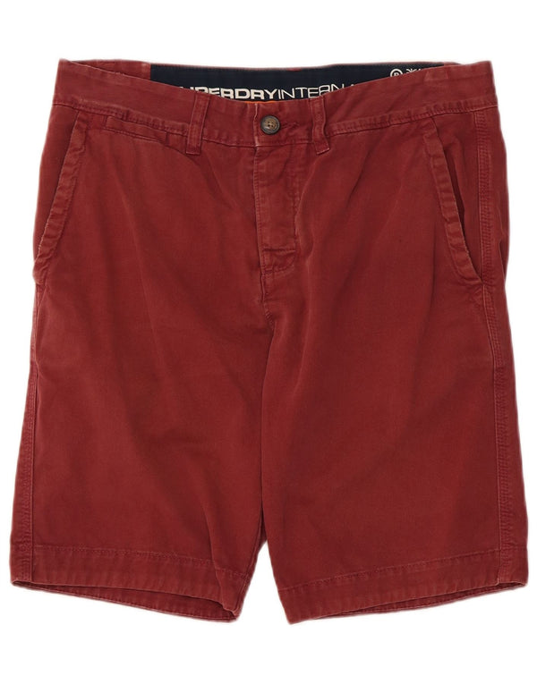 Męskie spodenki chino Superdry małe W32 bordowa bawełna