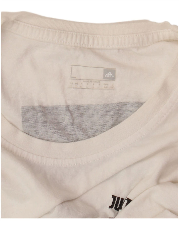 Męska koszulka ADIDAS Juventus z grafiką, duża w kolorze złamanej bieli