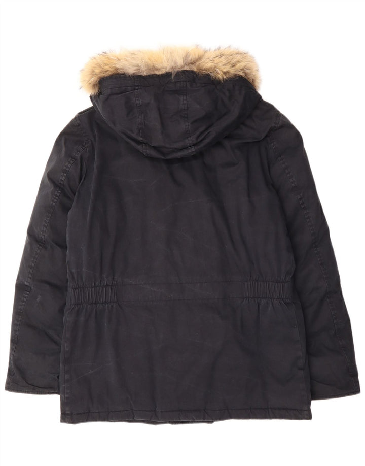 Męska kurtka parka z kapturem Holubar UK 42 XL Granatowy poliester