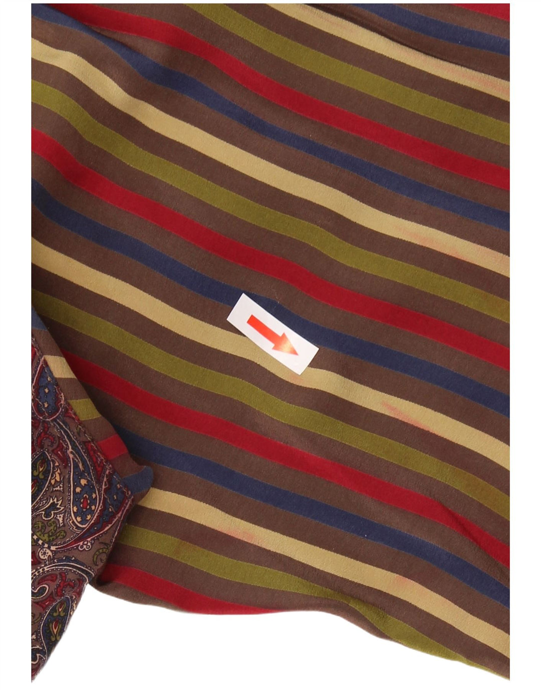 Damska bluzka koszulowa VINTAGE UK 12 Średni wielobarwny jedwab Paisley