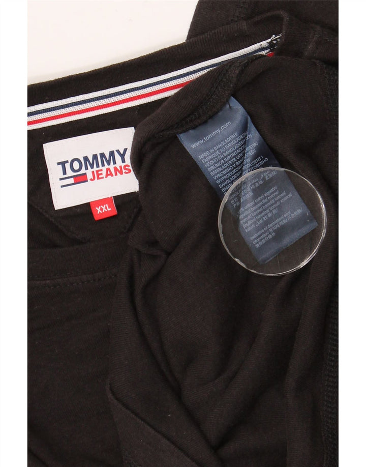 Top męski TOMMY HILFIGER z długim rękawem, 2XL, czarny, bawełniany