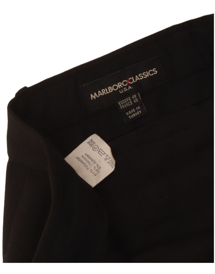 Męskie proste spodnie garniturowe Marlboro Classics EU 48 Medium W34 L31 Czarne