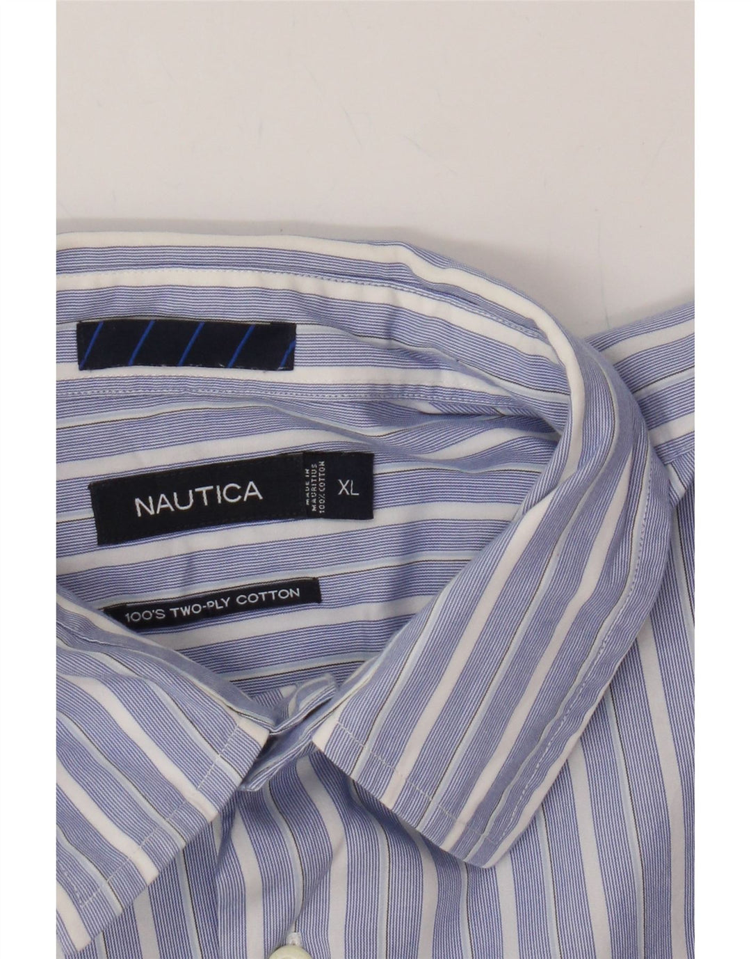 NAUTICA Mens Shirt XL Blue Striped Cotton Vintage Nautica and Second-Hand Nautica from Messina Hembry 