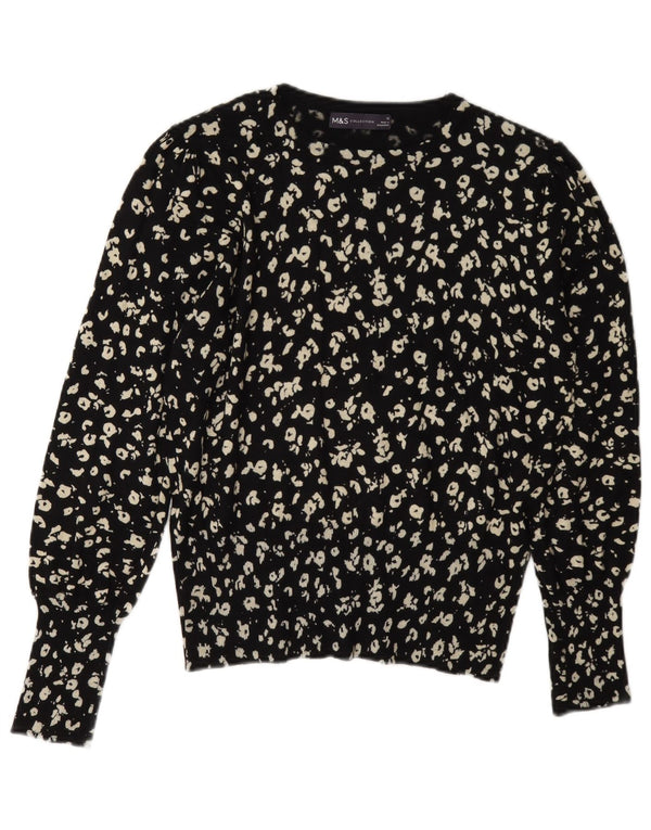 Sweter damski Marks & Spencer z okrągłym dekoltem, UK 12, średni czarny