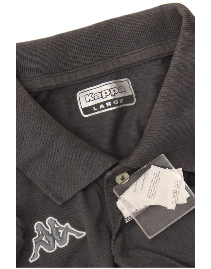 KAPPA Mens Polo Shirt Large Grey Cotton