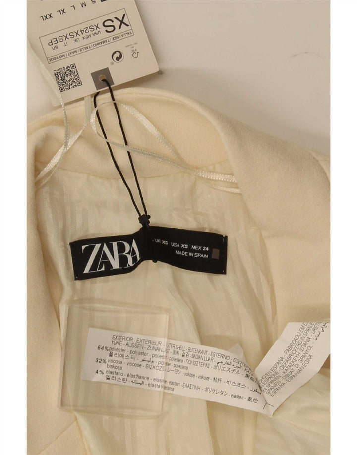 Płaszcz damski Zara UK 6 XS, biały poliester