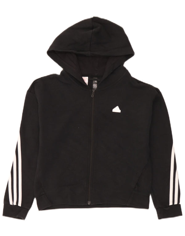 Chłopięcy sweter Adidas z zamkiem błyskawicznym, 11-12 lat, czarna bawełna
