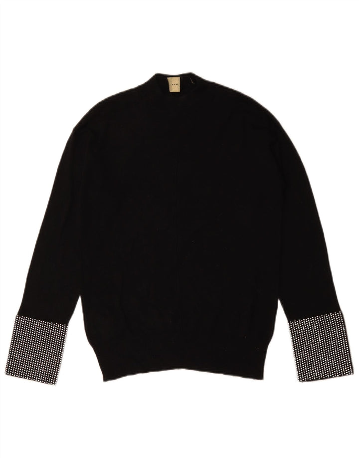 Damski sweter z golfem Pinko UK 12, średni czarny geometryczny