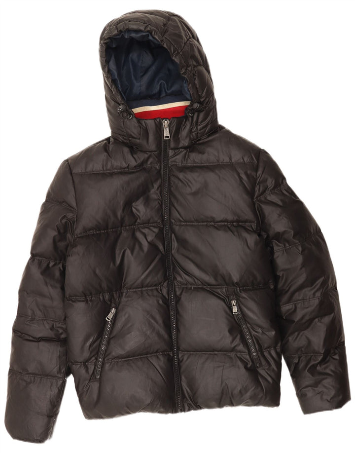 Męska ocieplana kurtka z kapturem Guess UK 38, średni czarny poliester