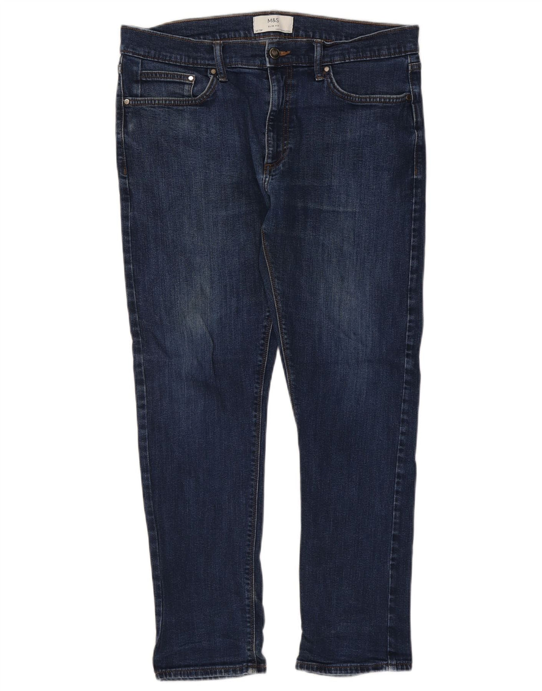 Marks & Spencer Męskie jeansy slim W34 L29 Niebieskie bawełniane
