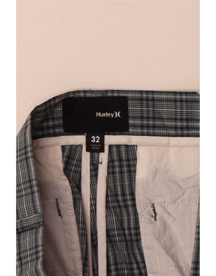 Męskie spodenki chino Hurley W32, bawełniana, średnia niebieska kratka