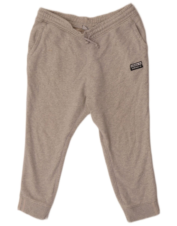Damskie spodnie dresowe Adidas Capri Joggers UK 14, duże, szare, bawełniane
