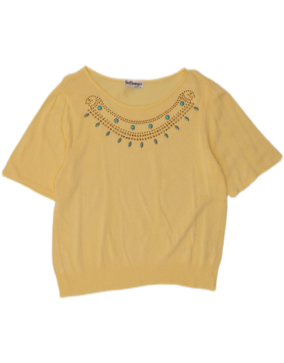 Sweter damski St. Georges z dekoltem w łódkę UK 12, średni żółty