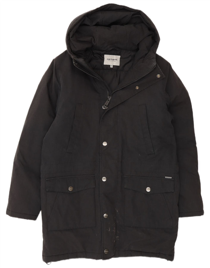 Męska kurtka parka Carhartt Tropper z kapturem UK 34 XS, czarny poliester